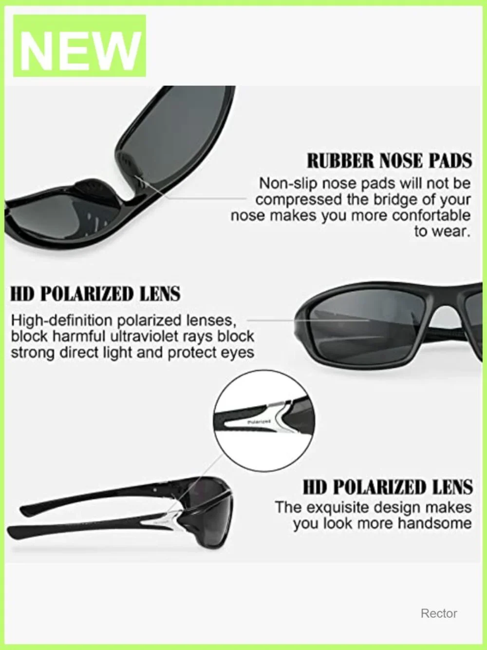 8 Pair Polarized Sunglasses Wrap UV Protection Driving Fishing Running